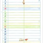 "Oktober" dekorativ, unten: "Reformationstag/Halloween". Illustration eines Kalenders mit Tieren und herbstlichen Bildern.