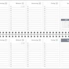 KW 16, Montag 19 bis Sonntag 25; KW 17, Montag 26 bis Sonntag 2. Kalender mit Uhrzeiten und Notizlinien, APR/MAI.