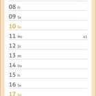 Kalenderseite für Oktober: Feiertage sind "Tag der Deutschen Einheit" am 3. und "Reformationstag" am 31. Oktober.
