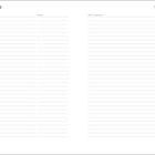 Reiseplanung: Kopfzeilen "Ziel," "Datum," "Nicht vergessen," darunter Linien für Notizen. Layout für Reiseplanung.