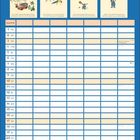 Kalender für Oktober mit Bildern und Texten zu Niko, dem Papagei. Tabellen mit Daten, Platz für Namen und Notizen. Feiertage markiert.