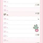 Oktober Kalender mit Kaktus-Illustrationen, Couch mit Kissen und Katze, Text: "Home is where my butt is."