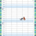 Text: "NAME", "Tag der Dr. Einheit", "Oktober". Illustration: Igel, Katzen, Eichhörnchen, bunter Rand.