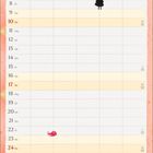 Kalender für Oktober. "Tag der Deutschen Einheit" am 3. Ein Mädchen mit Cape steht in der Mitte. Rechteckige Anordnung.