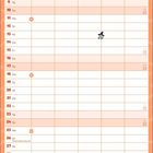 Kalender für Oktober mit Wochentagen und Feiertagen. Illustration mit Figuren in Halloween-Kostümen unten.