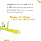 Text: "Manchmal ist Schweigen die stärkste Unterstützung." Illustration: Bäume, Auto und Fische in Pastellfarben.