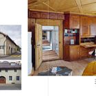 LINK SEITE OBEN Ansicht von Norden  
LINKE SEITE UNTEN Straßenseite mit dem Hauseingang  
OBEN Historische holzvertäfelte Stube  
Gebäude außen und innen mit Holzelementen.