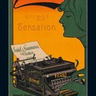 "NAUMANNS Ideal erregt Sensation. General-Depot für Österreich-Ungarn: H. Schott & Donnath, Wien III." Illustration einer Schreibmaschine.