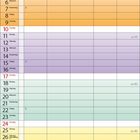 Kalender für Oktober 2027 mit farblich abwechselnden Zeilen für Tage. Notizbereich unten.