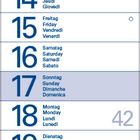 Kalendertage vom 1. bis 31. Oktober 2027, in Deutsch, Englisch, Französisch, Italienisch; Feiertage, Wochenzahlen hervorgehoben.