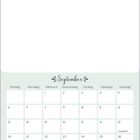 September-Kalender mit Wochentagen: Montag bis Sonntag, darunter leerer Bereich für Einträge.