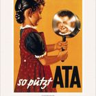 „So putzt ATA“: Ein Mädchen in traditioneller Kleidung hält eine strahlende Pfanne mit einem lächelnden Gesicht.