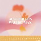 "AUS FEHLERN WÄCHST MAN." Kalender für Oktober 2027, darunter abstrakte pastellfarbene Illustration mit Blumenelementen.