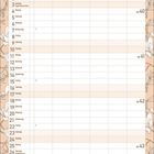 Kalenderblatt für Oktober 2027. Die Wochen sind nummeriert 40-44. Beige Hintergrund mit floralen Mustern.