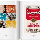 "Introduction" und "Mushrooms are Magic" oben. Rechts: Soup-Dose Illustration mit "Campbell's Cream of Mushroom". Links: 6 bunte Fotos.