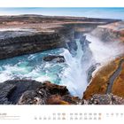 „ISLAND, GULLFOSS-WASSERFALL DES FLUSSES HVÍTÁ, SÜDLAND.“ Majestätischer Wasserfall in robuster Landschaft.