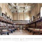 Der Text enthält: "Biblioteca Vallicelliana in Rom, Italien". Ein großer, prächtiger Bibliothekssaal mit hohen Regalen.