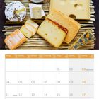 10 2027 Kalender. Montag bis Sonntag, Feiertage: 3. Oktober, 9. Notwehrübung. Oberhalb: Käsestillleben.