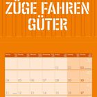 Text: "Egal, wie gut du fährst, Züge fahren Güter." Darunter ein Monatskalender: Oktober 2027.