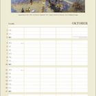 Text: Oktober, Tage der Deutschen Einheit, Nationalfeiertag, Reformationstag, Halloween.

Illustration: Segelboote auf einem Fluss.