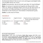 **Agrotourismus in den Dolomiten**  
Dialog: Mario und Cecilia planen Sommerferien in den Dolomiten.  
**Vokabeln:** agroturismo, insopportabile, la valle, il noleggio.  
Geburtstage am 23. April: Kurkow, Laxness, Nabokov, Prokofjew, Planck, Turner, Shakespeare.