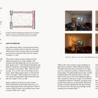 Seite 108-109 zeigt Text über Architektur und Licht. Zwei Fotos zeigen einen Raum bei unterschiedlichem Licht.