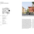 Modersohn & Freiesleben Architekten. Haus im Park – Betreutes Wohnen in Berlin. Links: rote Zahlen, rechts: Gebäude und Radfahrer.