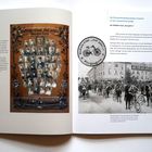 Links: "Radfahr-Club 'Auf geht's' München-Laim", Stammbaum mit Fotos; rechts: Text über Gründung 1902, Foto von Radfahrern.