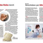 Nierensteine: Kein erhöhtes Risiko durch Vitamin D. Verschieben per Ultraschall. Zwei Hände halten Kapseln. Frau bei Ultraschall.