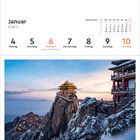 Januar KW 1; Tage 4-10; Mittwoch, 6: Heilige Drei Könige; Bild: Tempel auf verschneitem Berggipfel in China.