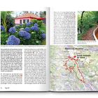 Ein typisches Landhaus mit Hortensien. Die Levada dos Tornos im Tal der Ribeira Morena. Karte von Santo António da Serra.