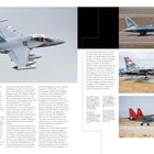 Links: Artikel über italienisches Unternehmen Leonardo und Flugzeuge M-345 HET, M-346, L-15. Rechts: Verschiedene Militärflugzeuge auf Landebahnen.