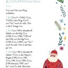 "Kristallsternchen, Ø 8 cm. Anweisungen zum Häkeln in drei Runden. Dekorationen und Illustration eines Weihnachtsmanns."