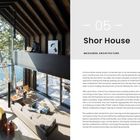 "05 Shor House, MEASURED ARCHITECTURE. Ort: Mayne Island, BC, Canada. Funktion: Vacation Home."   
Großes Fenster, innen modern, Meerblick.
