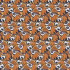 Stilisierte Schmetterlingsflügel in Orange und Schwarz, die ein dichtes, sich wiederholendes Muster bilden.