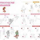 Fantastische Figuren: Anleitungen und Illustrationen für Pixi, Magical Girl, Katzenmädchen und geflügelte Fee.