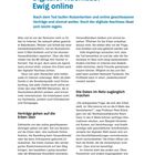 „Digitaler Nachlass: Ewig online.“ Diskussion über Tod, Nutzerkonten, Verträge und deren Regelung für Erben.