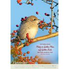 Zitat: "Ich habe einen Platz in Gottes Plan, auf Gottes Erde, den kein anderer hat." Ein Vogel auf einem Ast mit roten Beeren.