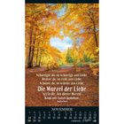 „Schweigst du, so schweige aus Liebe. Redest du, so rede aus Liebe... November.“ Herbstlandschaft mit buntem Laub.