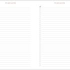 Zwei Spalten mit "TO-DO-LISTE" oben, jeweils mit Kästchen und Linien für Aufgaben. Links ein Haken im ersten Kästchen.