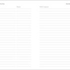Reiseplanung mit Spalten für Ziel, Datum und Nicht vergessen, ergänzt durch Linien zum Ausfüllen von Notizen.