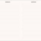 Zwei Spalten mit der Überschrift "ADRESSEN", darunter leere Linien.