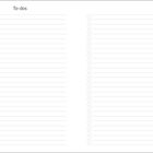 Der Text "To-dos" steht oben in der Mitte. Darunter zwei Spalten mit leeren Linien und Checkboxen.