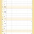 Kalender für November mit Tagen und Feiertagen; Illustration: Dünenlandschaft mit Meer, Muscheln und gelber Rahmen.