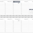 Kalender mit Wochenübersicht für Mai: KW 18 beginnt am Montag, 3. Mai und KW 19 am Montag, 10. Mai. Feiertage markiert.