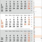 Kalender von November 2027 bis Januar 2028 mit Feiertagen: Allerheiligen, Nikolaus, Heilige Drei Könige.