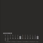Kalender für November: Tage 1-30, Sonntage hervorgehoben. Feiertage: Allerheiligen, Martinstag, Totensonntag, 1. Advent.