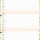 Kalenderseite: Tage im November mit Feiertagen wie Allerheiligen und Totensonntag. Blumenmuster am Rand.