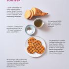 Gewaffelte Süßkartoffelscheiben. Zutaten: Süßkartoffeln, Rapsöl, Salz. Benötigt Waffeleisen. Bild: süßkartoffelscheiben, Öl.