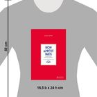 "BON APPÉTIT PARIS" steht auf einem roten Buchcover, darunter Maße: 16,5 b x 24 h cm, ein kulinarischer Guide.